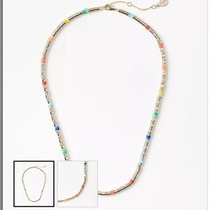 LOFT Rainbow Beaded Necklace. NWT